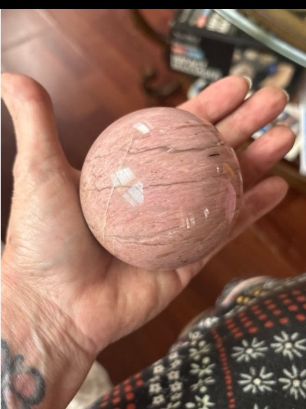 Pink Rhodonite Sphere - Picture 2 of 8